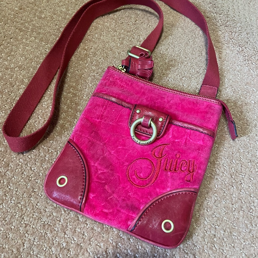Juicy Couture Fuchsia and Burgundy Crossbody Bag